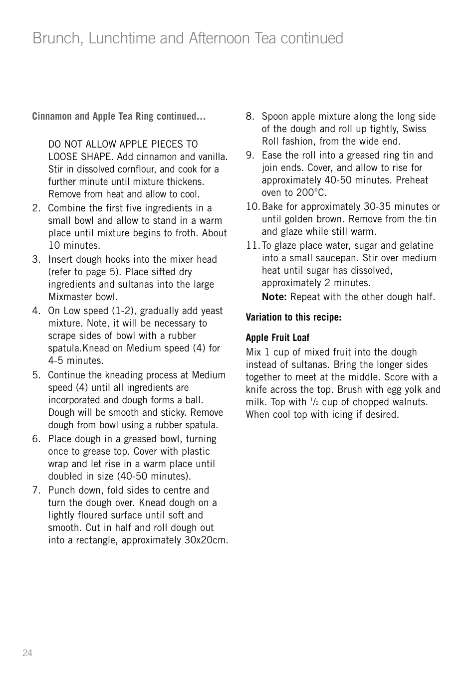 Brunch, lunchtime and afternoon tea continued | Sunbeam MX001 User Manual | Page 26 / 40