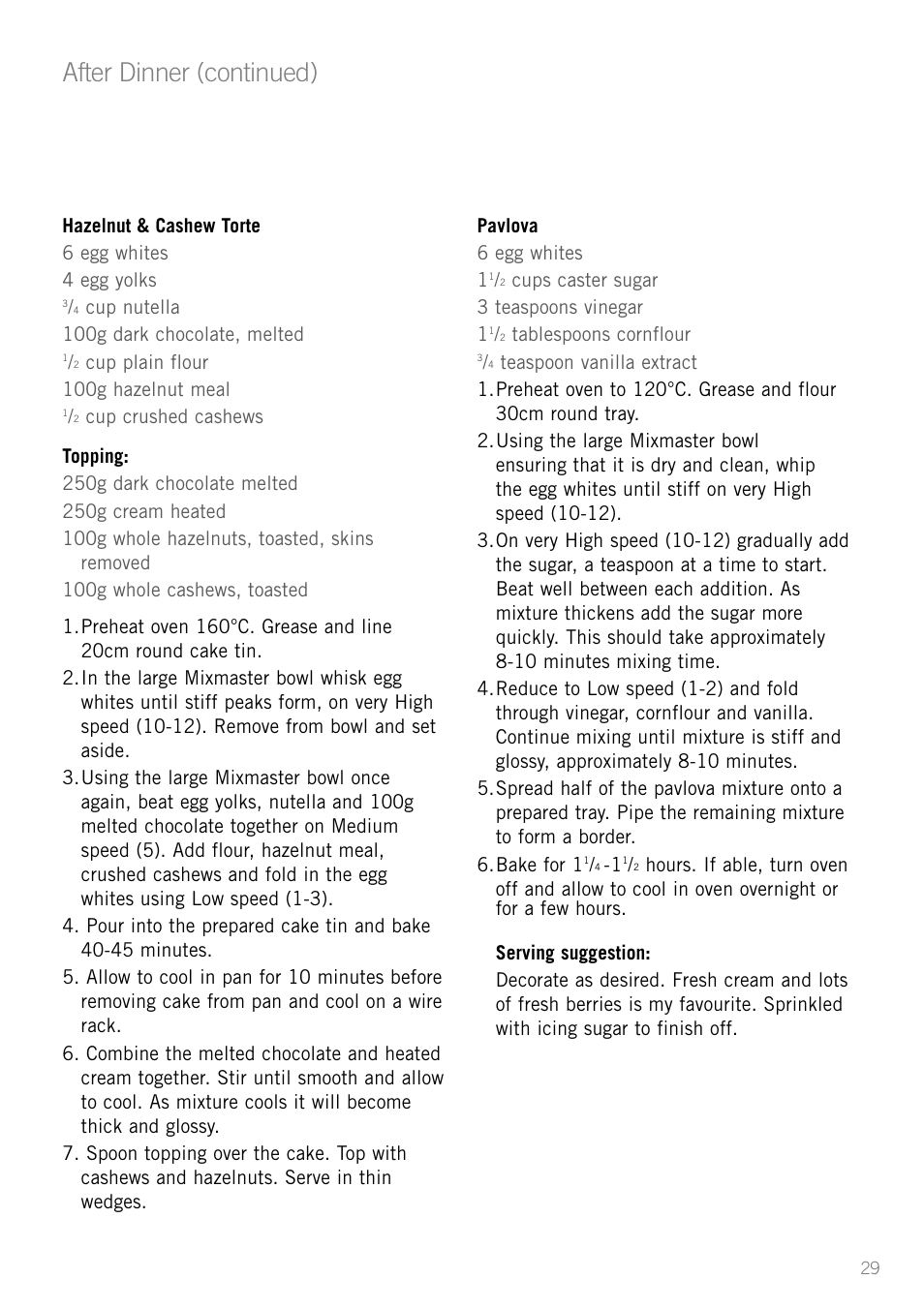 After dinner (continued) | Sunbeam MX001 User Manual | Page 31 / 40