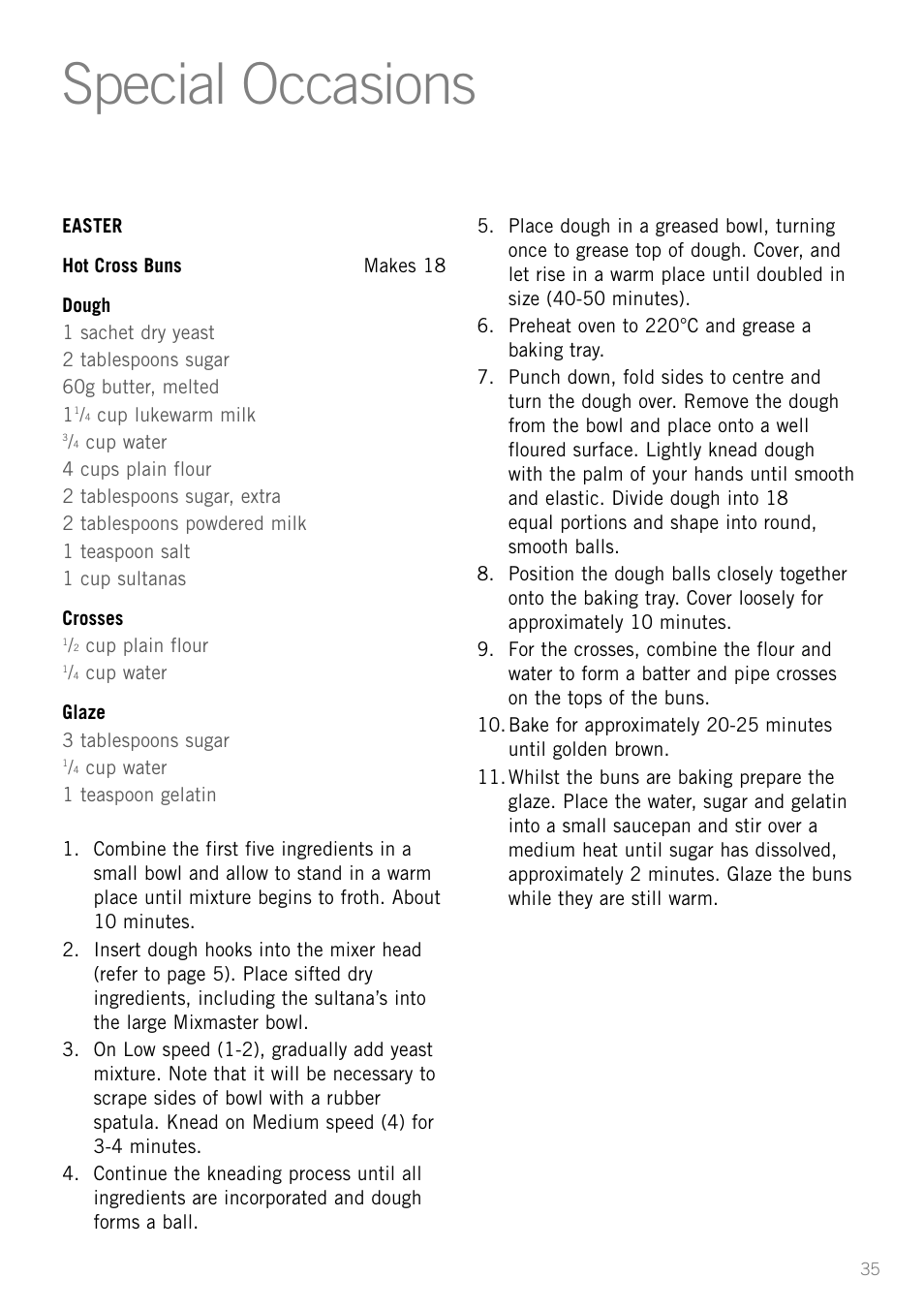 Special occasions | Sunbeam MX001 User Manual | Page 37 / 40