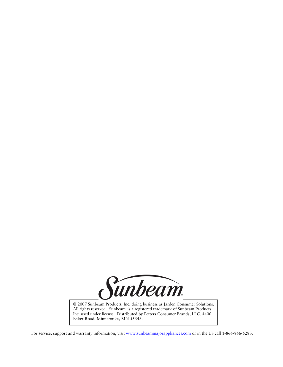 Sunbeam Gas Ranges User Manual | Page 13 / 13