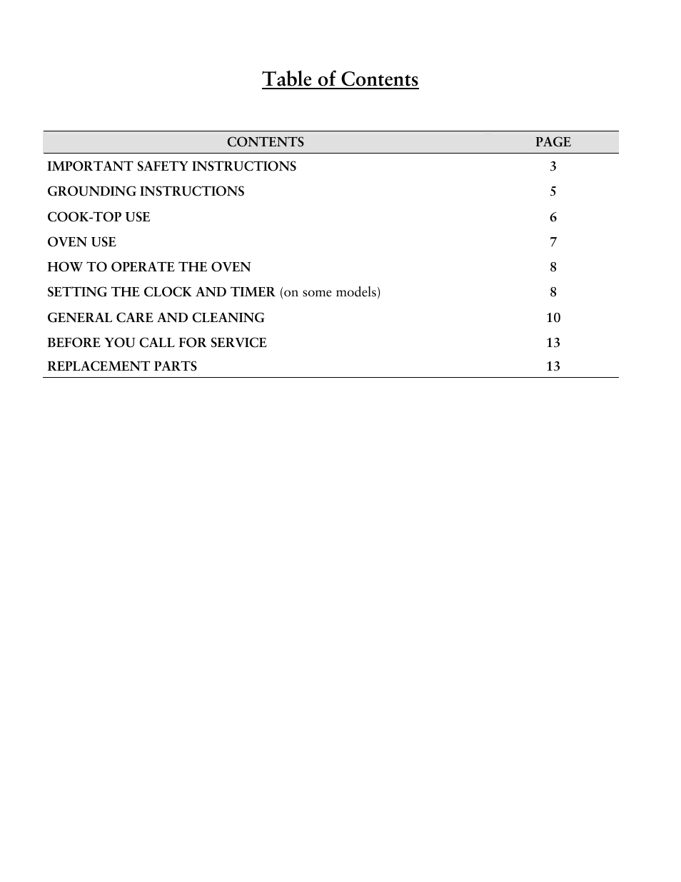 Sunbeam Gas Ranges User Manual | Page 2 / 13