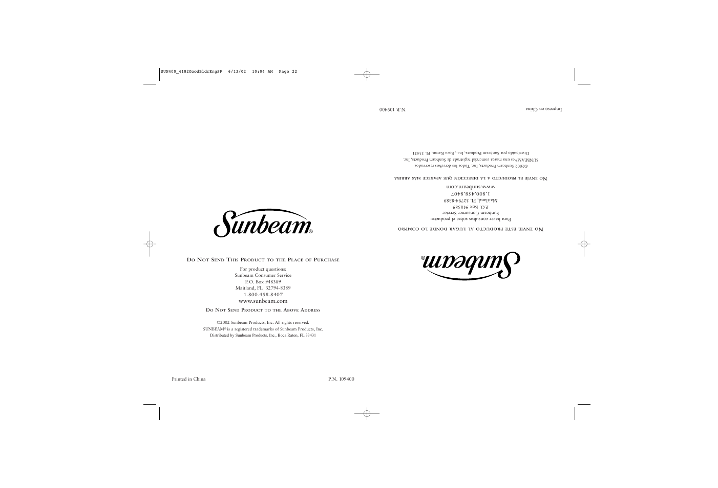 Sunbeam 4182 User Manual | Page 14 / 28