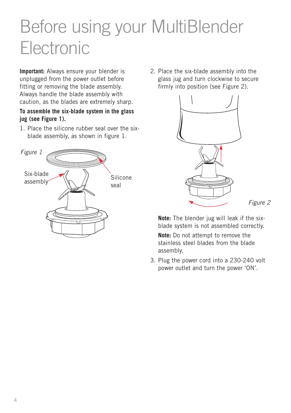 Before using your multiblender electronic | Sunbeam PB7900 User Manual | Page 6 / 27