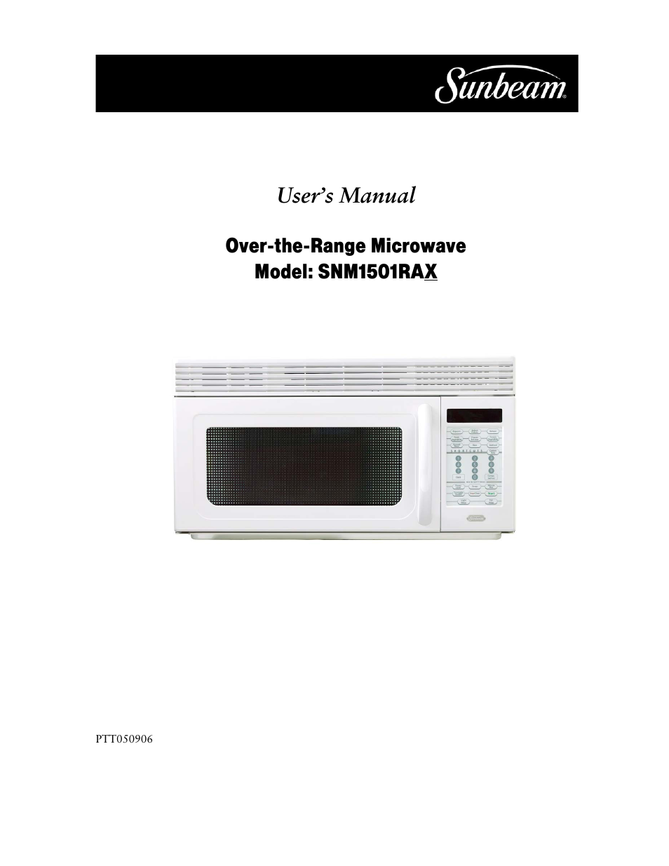 Sunbeam SNM1501RAX User Manual | 18 pages