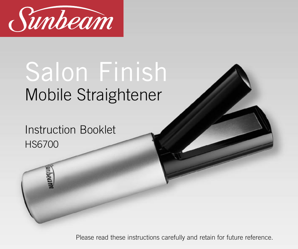 Sunbeam HS6700 User Manual | 12 pages