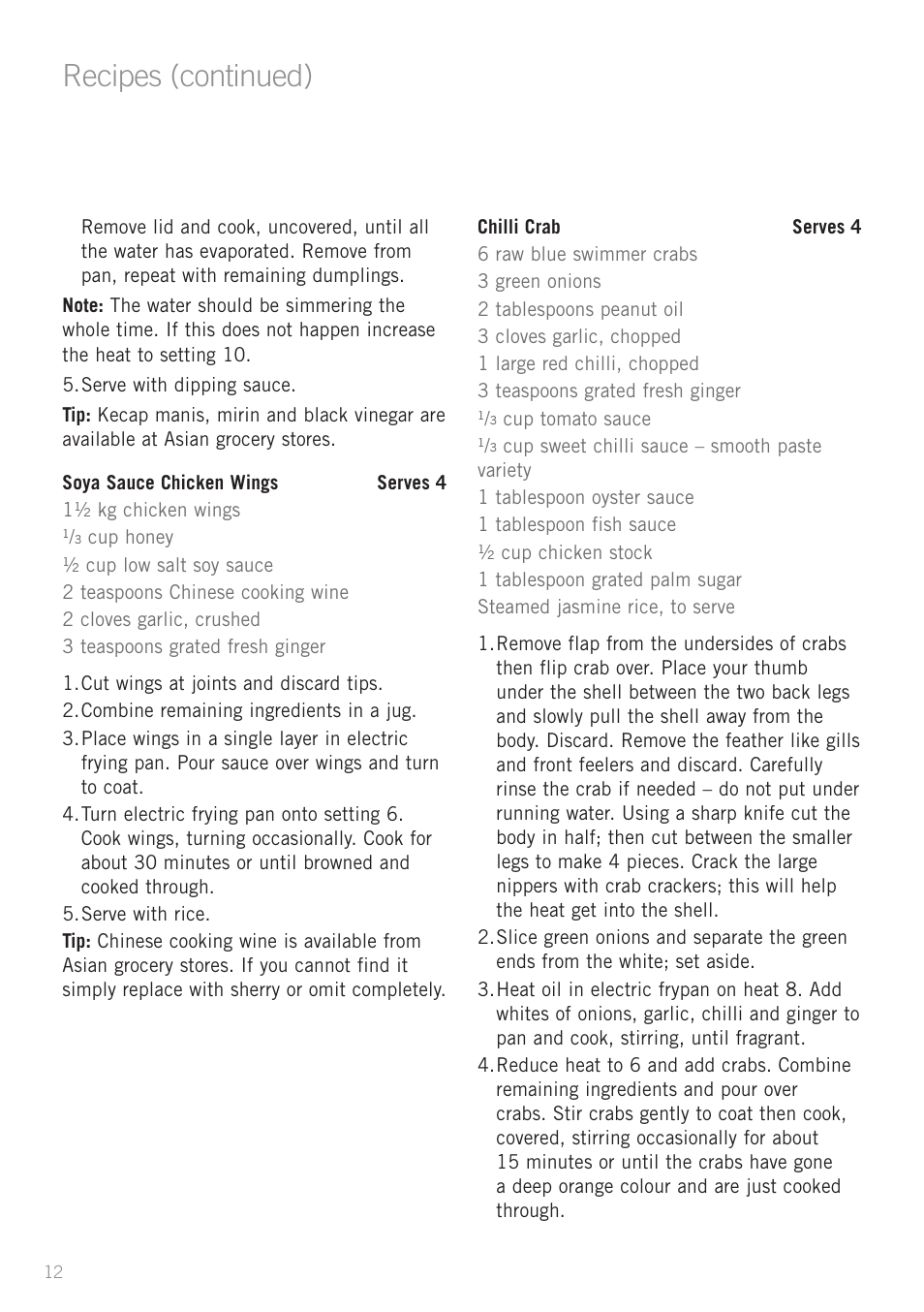Recipes (continued) | Sunbeam FP7710 User Manual | Page 14 / 28