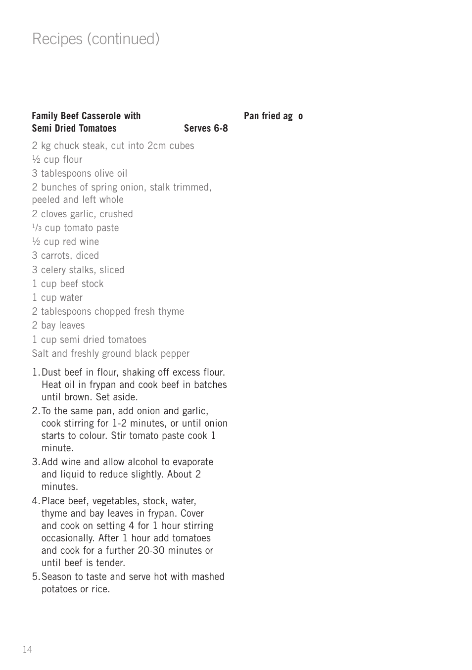 Recipes (continued) | Sunbeam FP7710 User Manual | Page 16 / 28