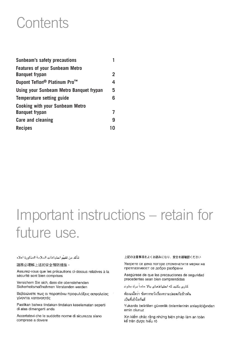 Sunbeam FP7710 User Manual | Page 2 / 28