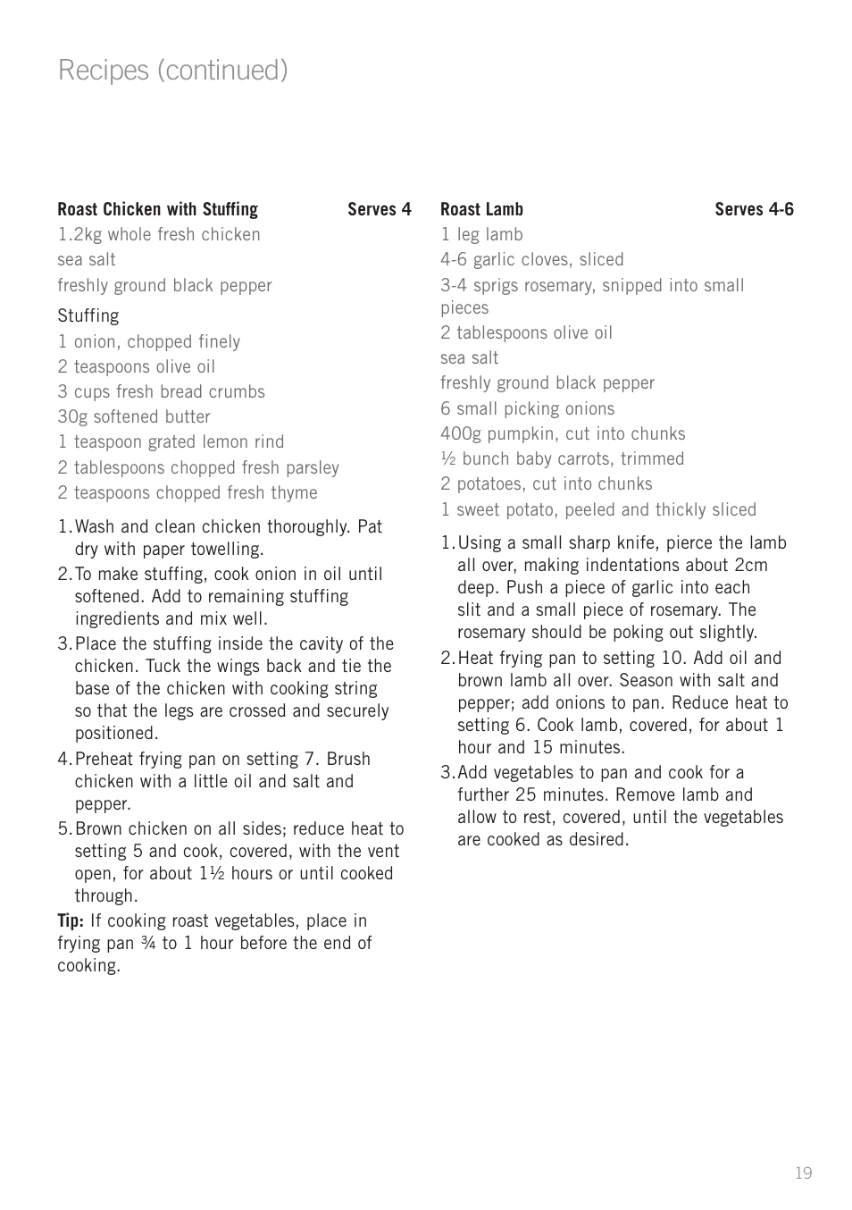 Recipes (continued) | Sunbeam FP7710 User Manual | Page 21 / 28