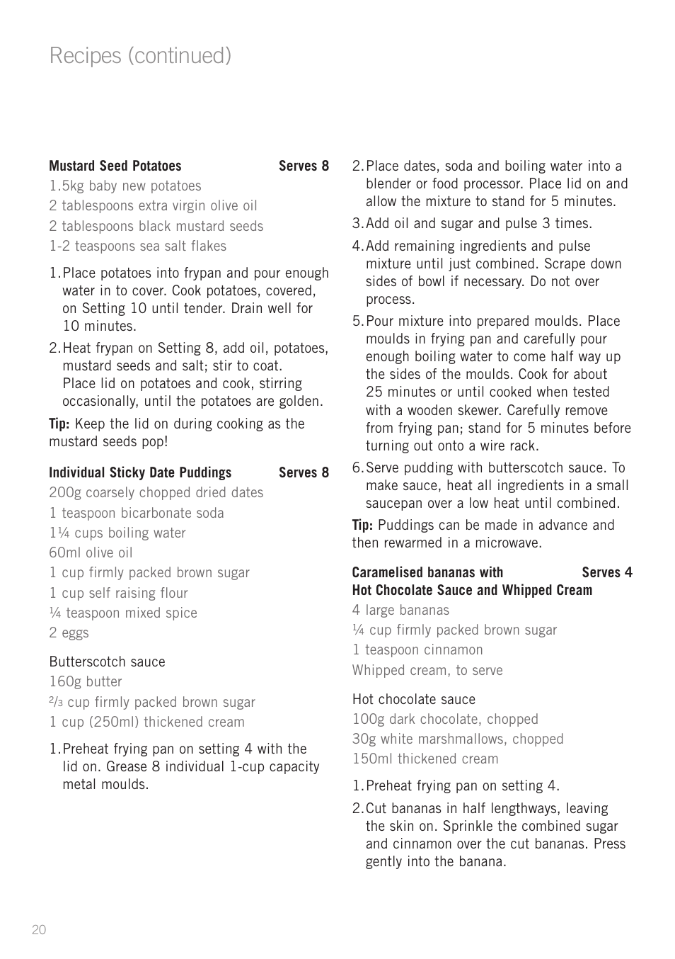 Recipes (continued) | Sunbeam FP7710 User Manual | Page 22 / 28