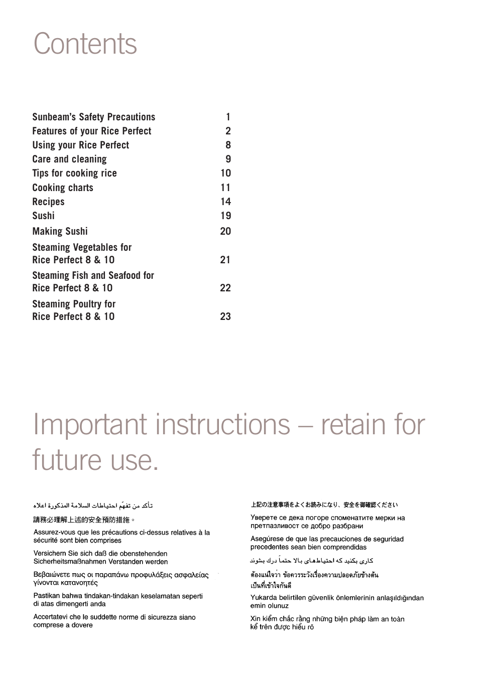 Sunbeam RC4700 User Manual | Page 2 / 28