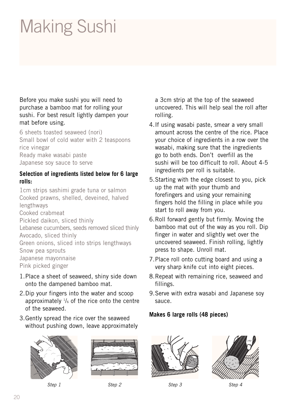 Making sushi | Sunbeam RC4700 User Manual | Page 22 / 28