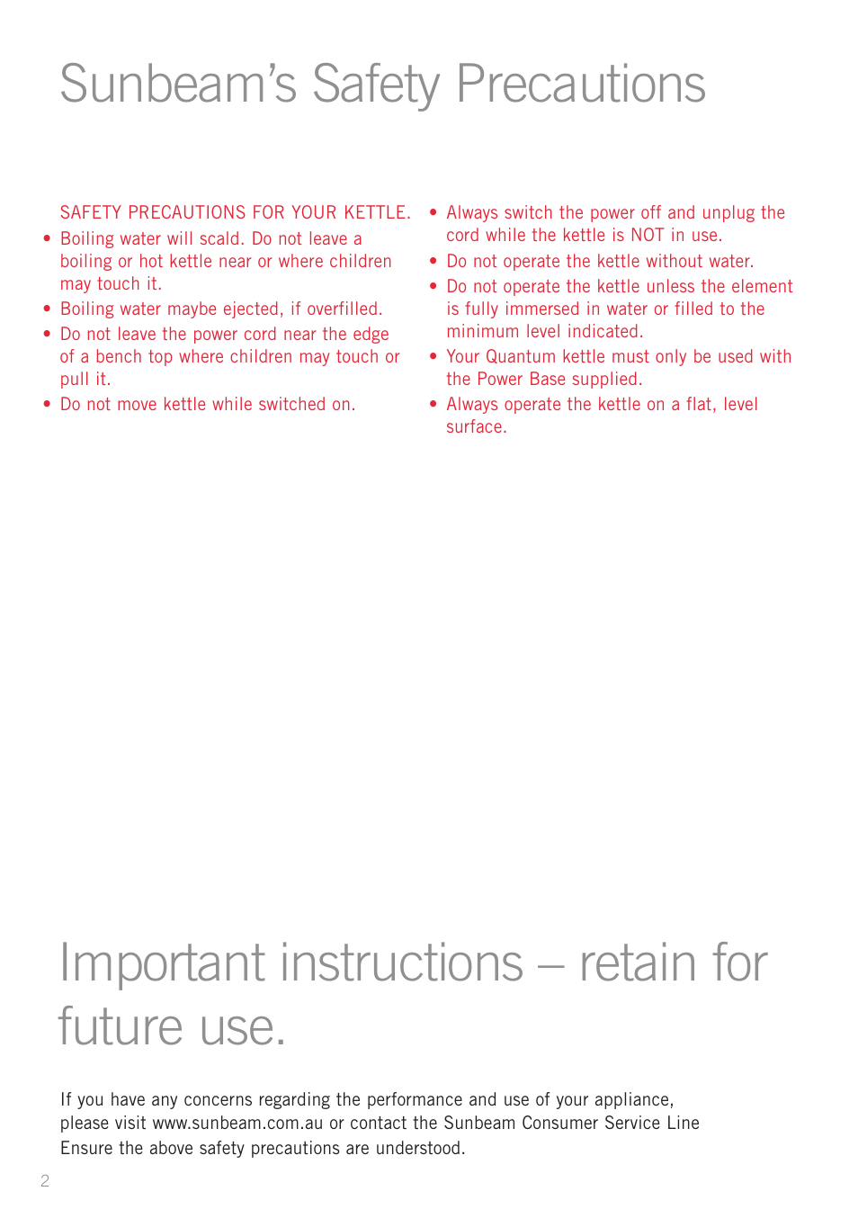 Sunbeam KE3560 User Manual | Page 4 / 12