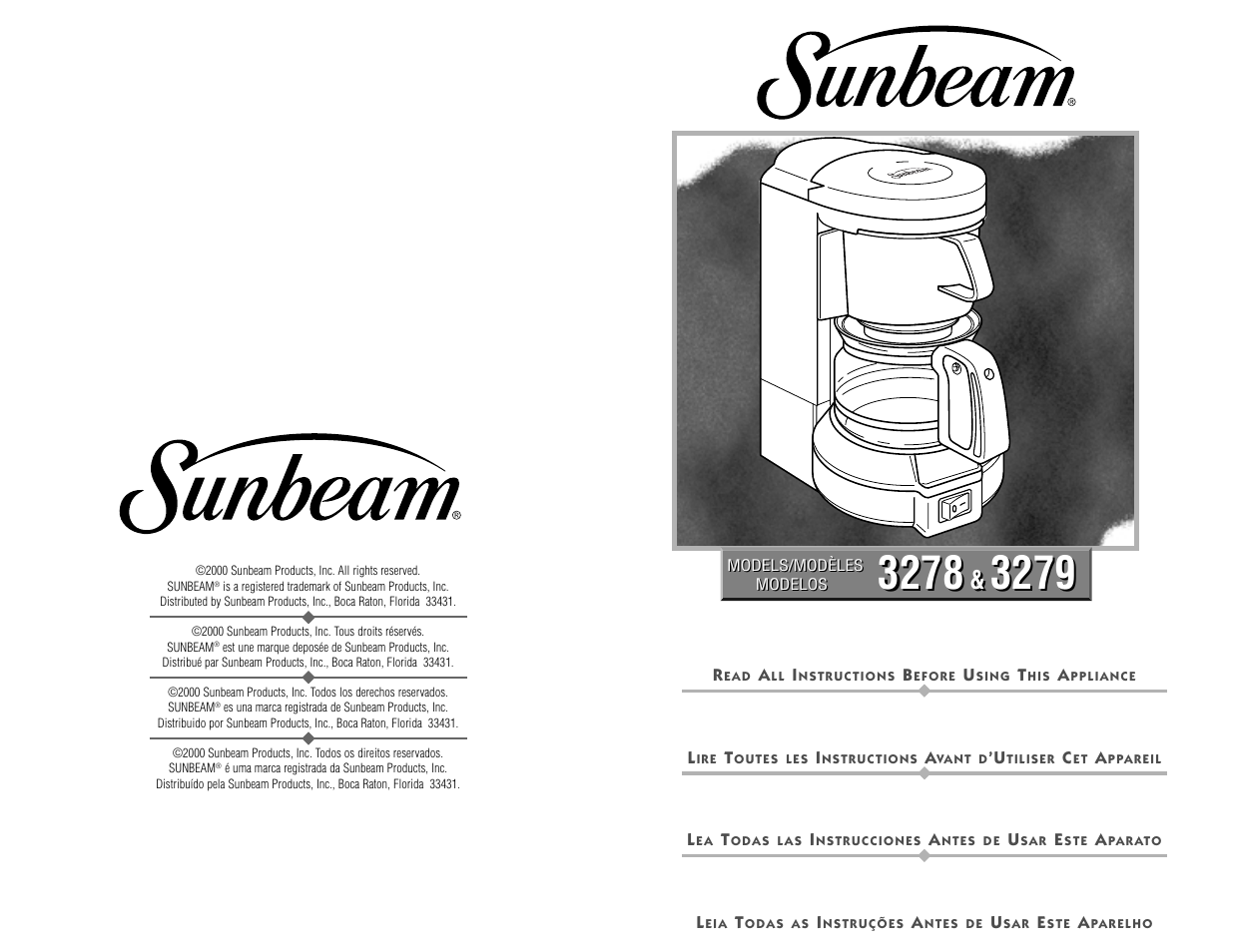 Sunbeam 3278 User Manual | 16 pages
