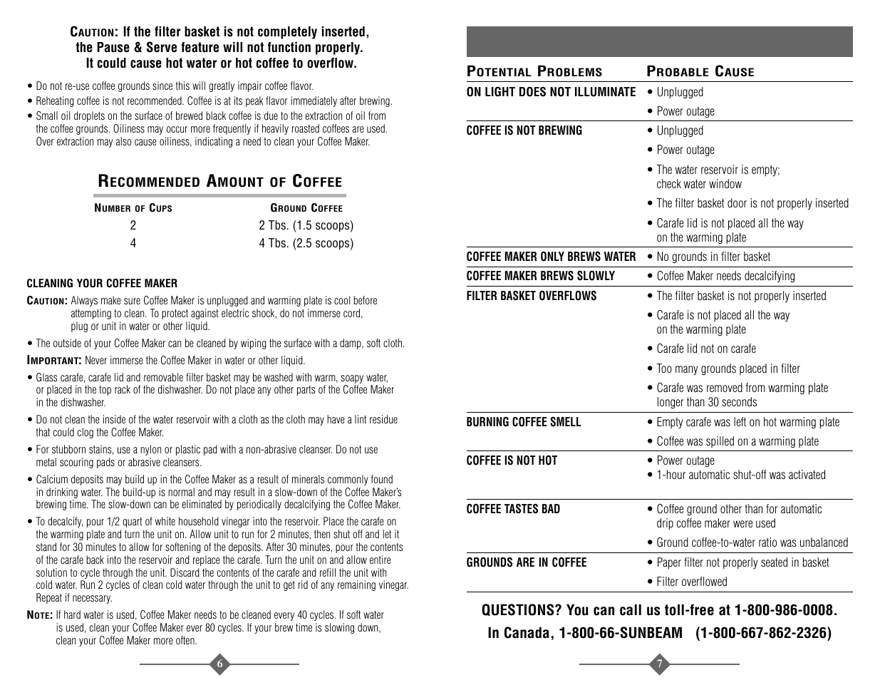 Rouble, Hooting, Unbeam | Offee, Aker | Sunbeam 3278 User Manual | Page 4 / 16