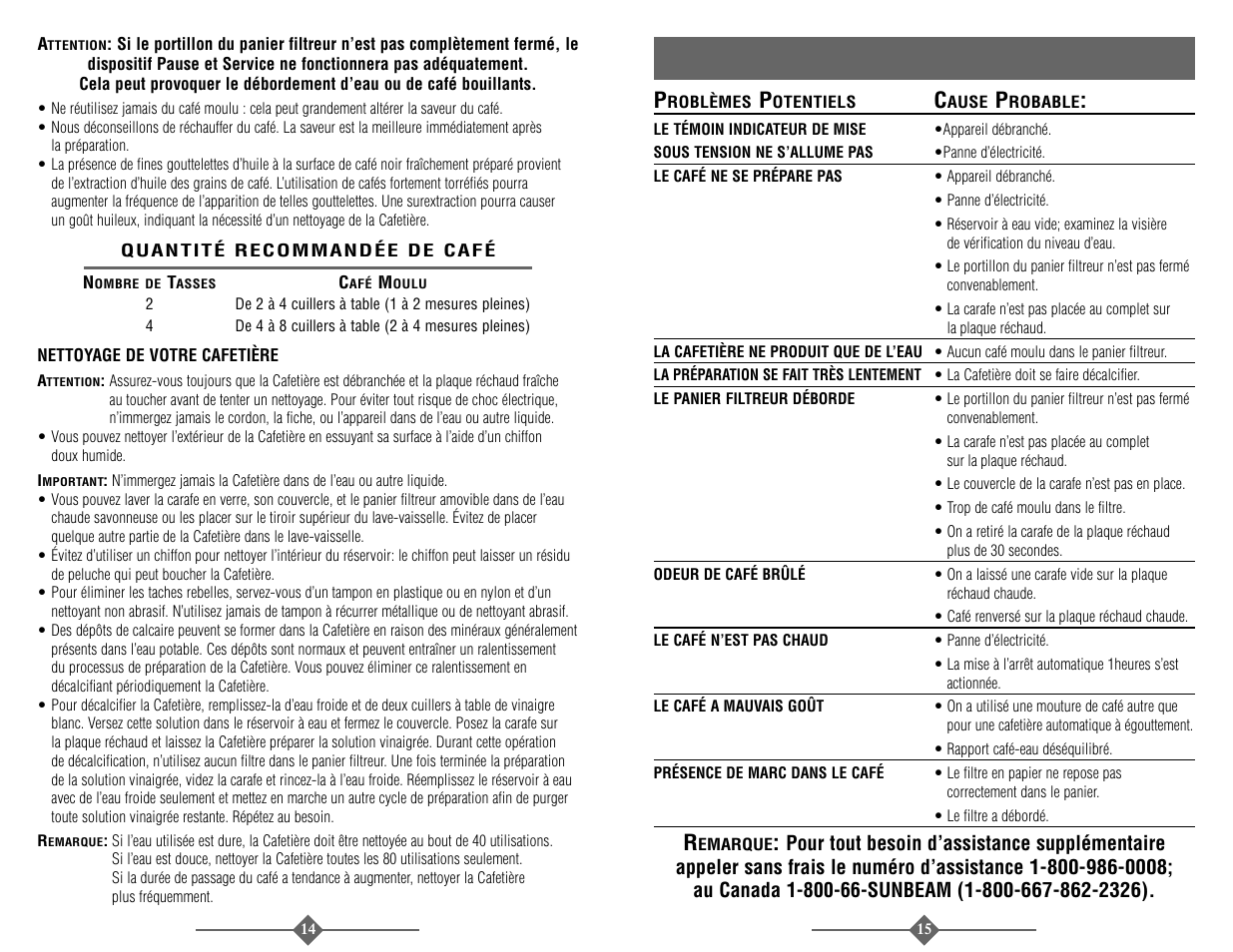 Epérage d, Nomalies | Sunbeam 3278 User Manual | Page 8 / 16
