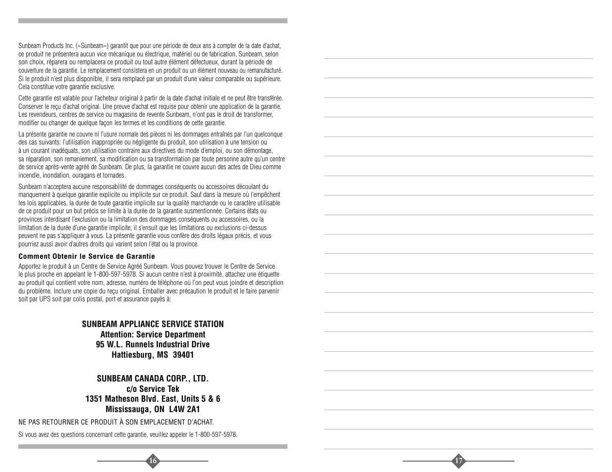 Sunbeam 3278 User Manual | Page 9 / 16