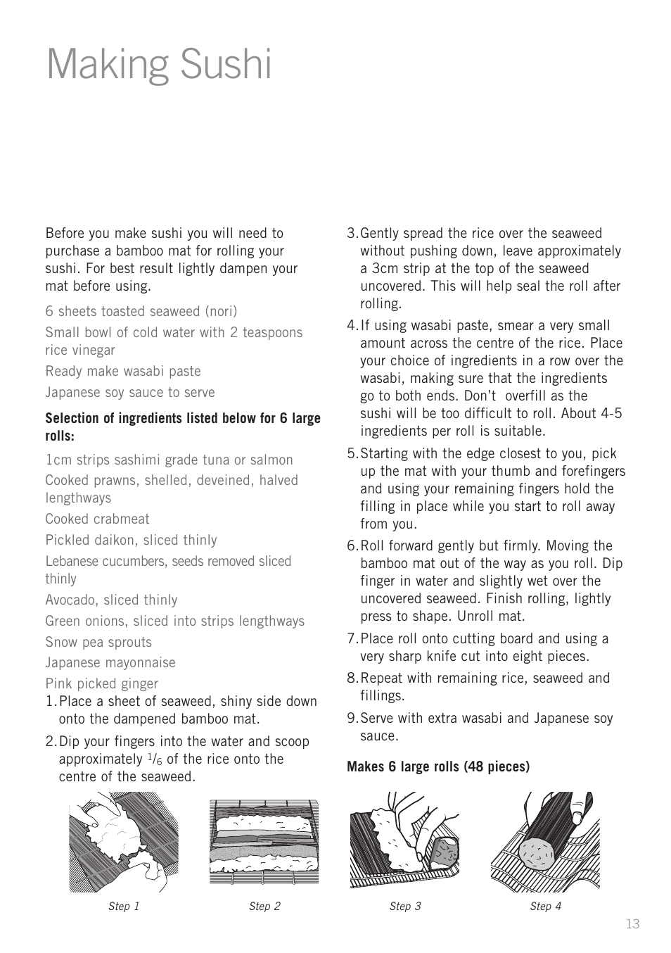 Making sushi | Sunbeam RC5810 User Manual | Page 15 / 20