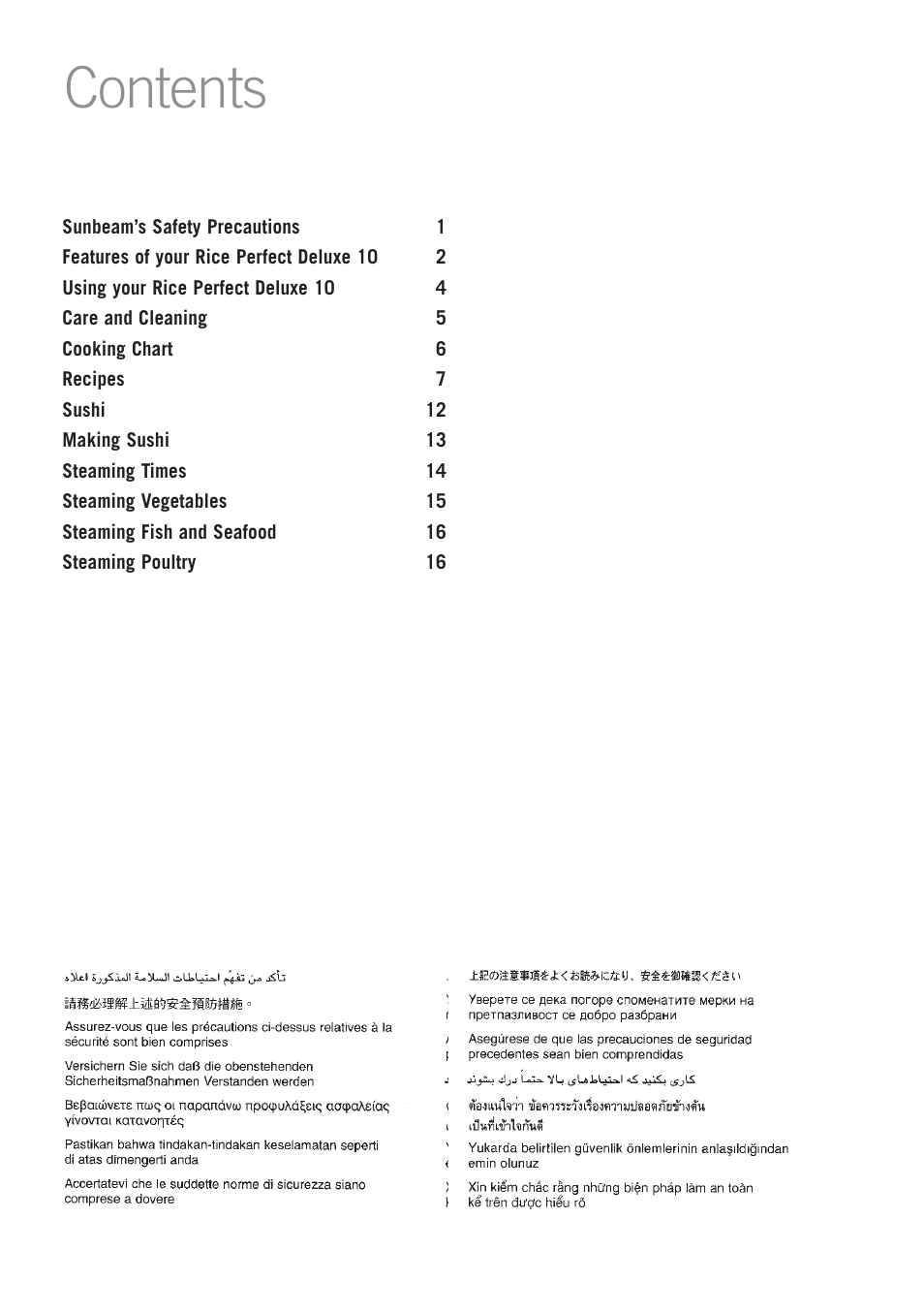 Sunbeam RC5810 User Manual | Page 2 / 20