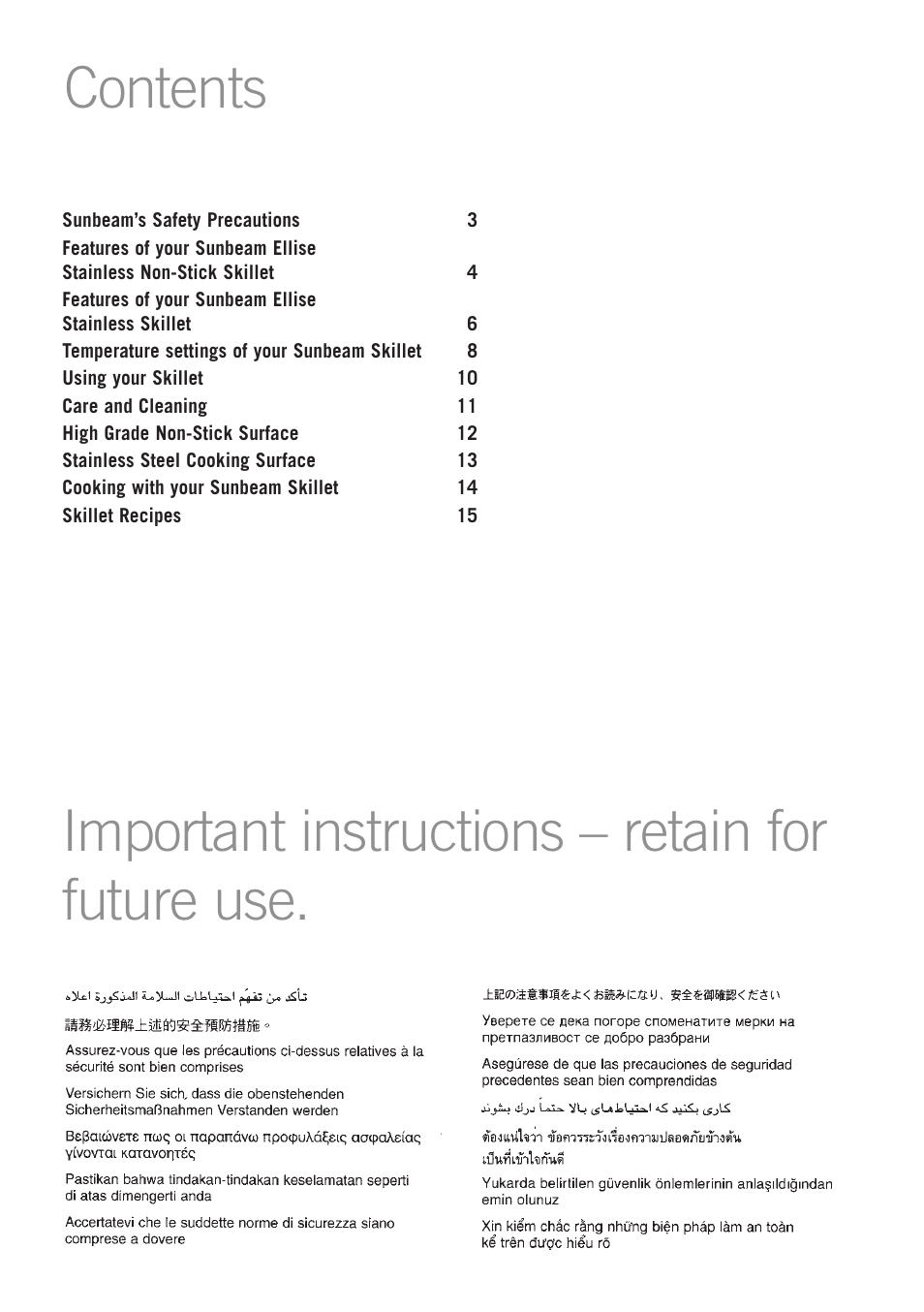 Sunbeam SK6410 User Manual | Page 2 / 28