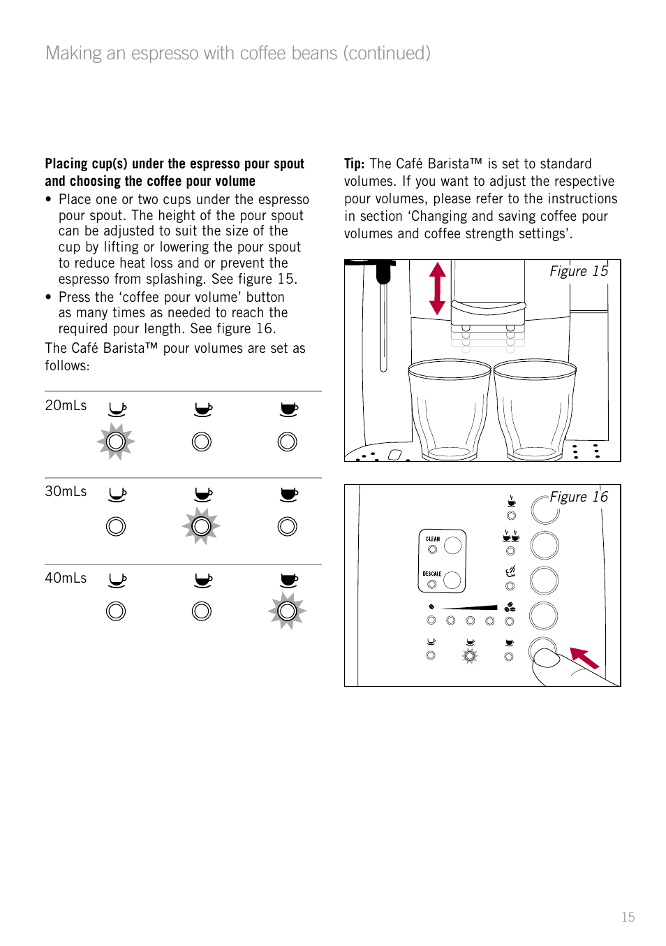 Making an espresso with coffee beans (continued) | Sunbeam EM8800 User Manual | Page 17 / 46