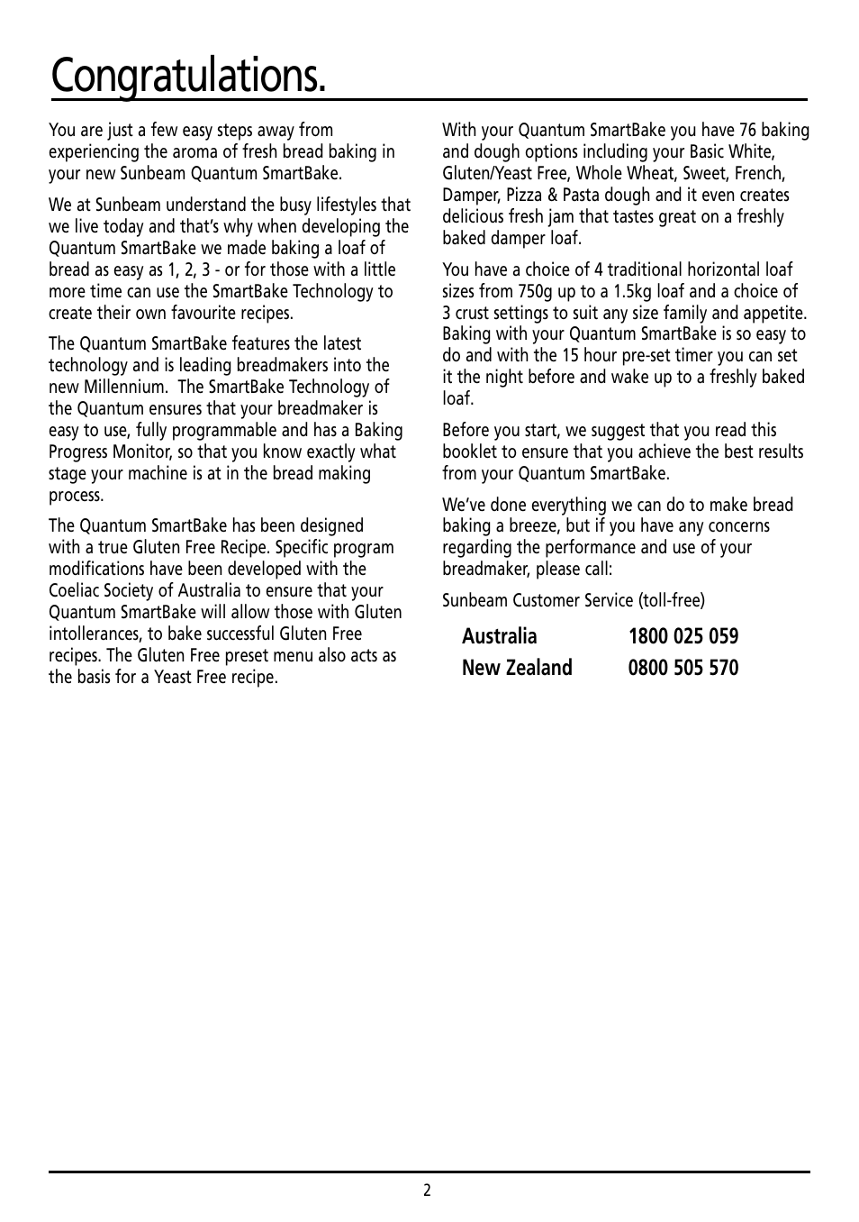 Sunbeam BM7800 User Manual | Page 2 / 80