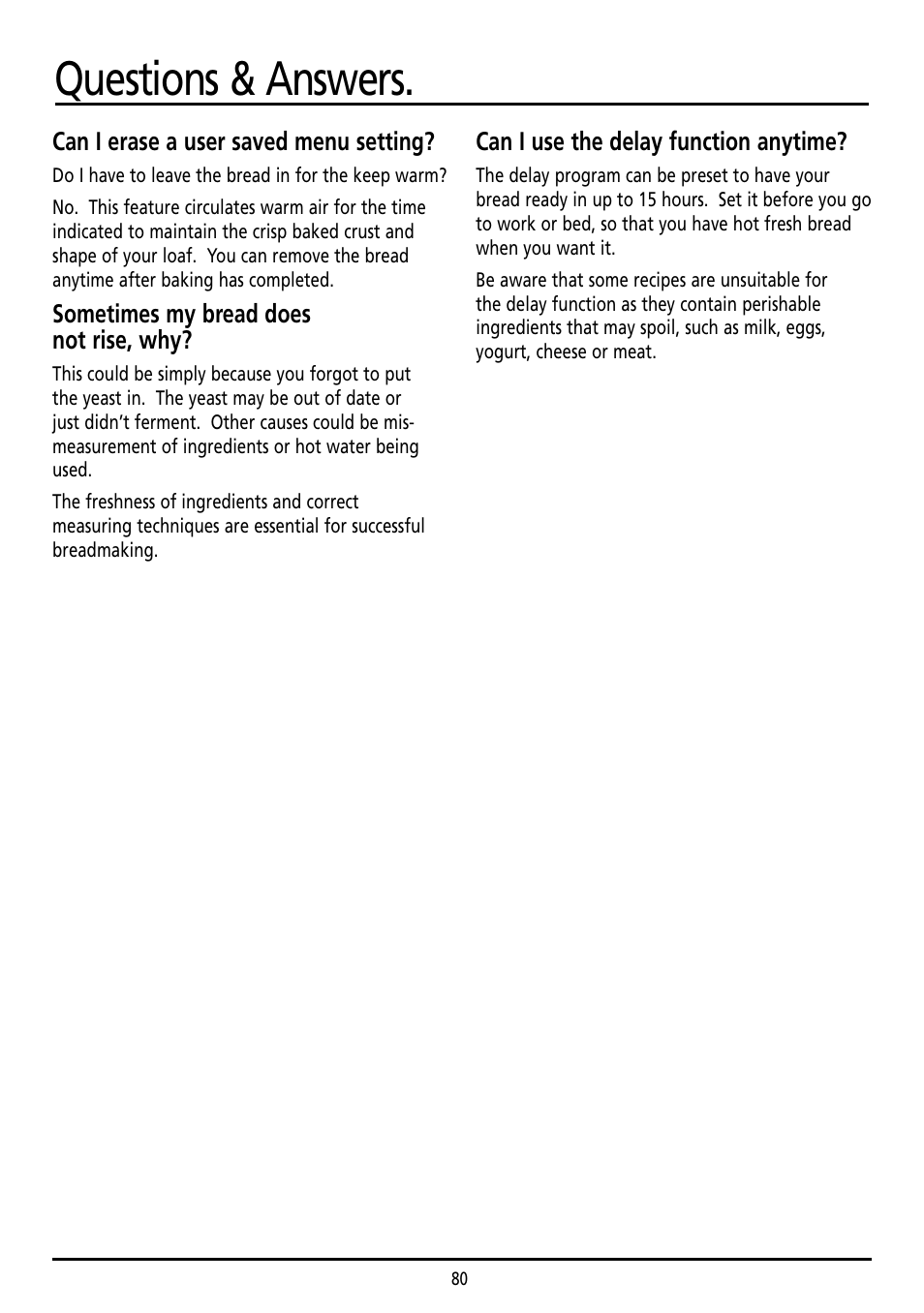 Questions & answers | Sunbeam BM7800 User Manual | Page 80 / 80