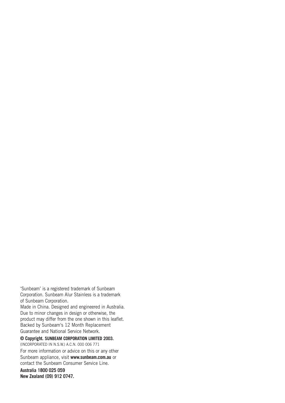 Sunbeam KE7500 User Manual | Page 9 / 10