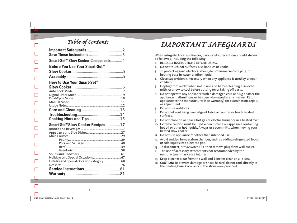 Sunbeam 08EM1 User Manual | Page 2 / 42