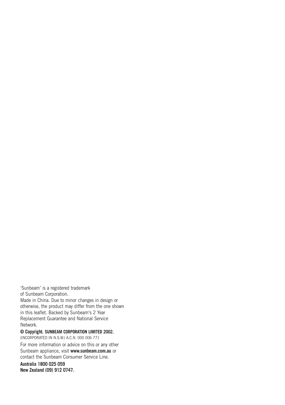 Sunbeam HD7600 User Manual | Page 8 / 9
