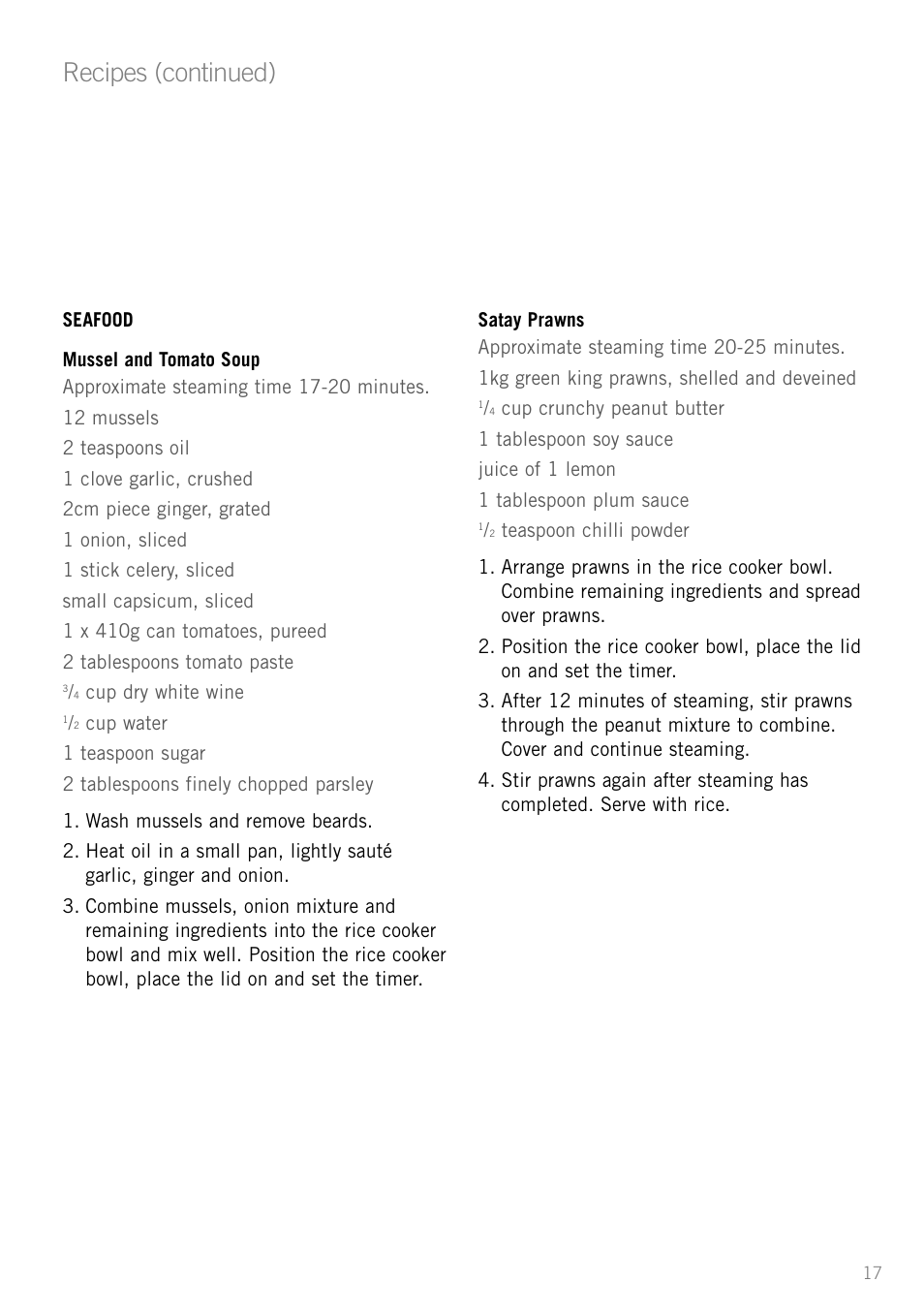 Recipes (continued) | Sunbeam ST6610 User Manual | Page 19 / 24