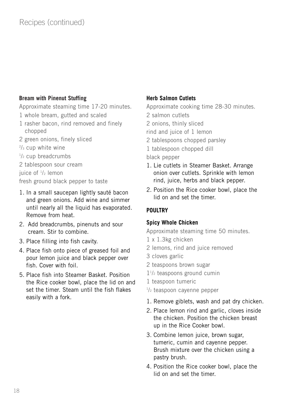 Recipes (continued) | Sunbeam ST6610 User Manual | Page 20 / 24