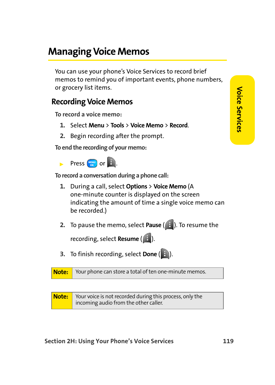 Managing voice memos, Recording voice memos | Samsung A920 User Manual | Page 143 / 272