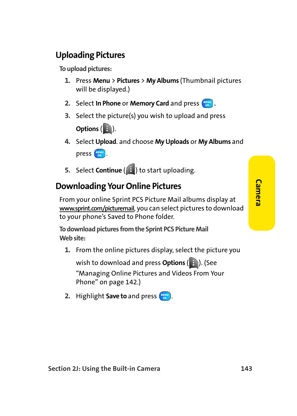 Uploading pictures, Downloading your online pictures | Samsung A920 User Manual | Page 167 / 272