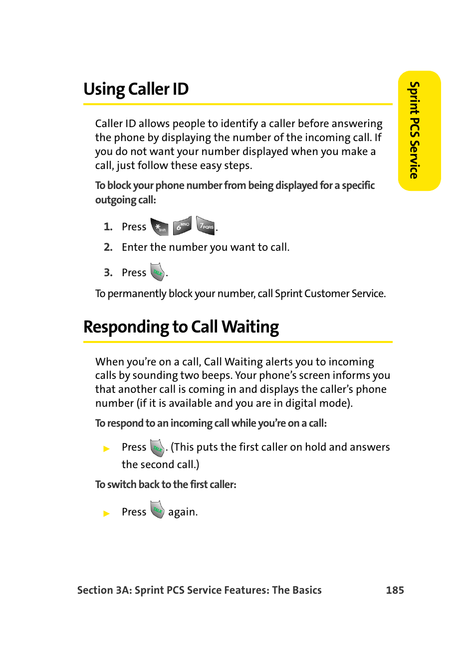 Using caller id, Responding to call waiting | Samsung A920 User Manual | Page 209 / 272