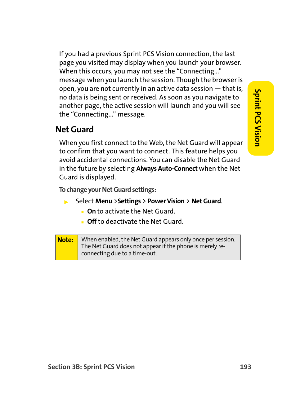 Net guard, Spr in t pcs v ision | Samsung A920 User Manual | Page 217 / 272