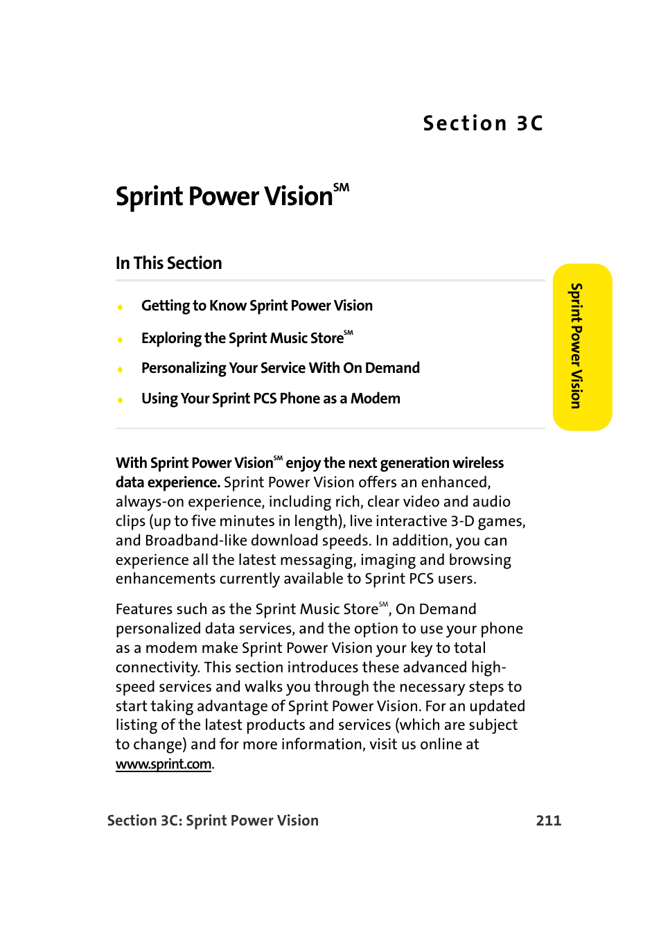 Sprint power visionsm, Sprint power vision | Samsung A920 User Manual | Page 235 / 272