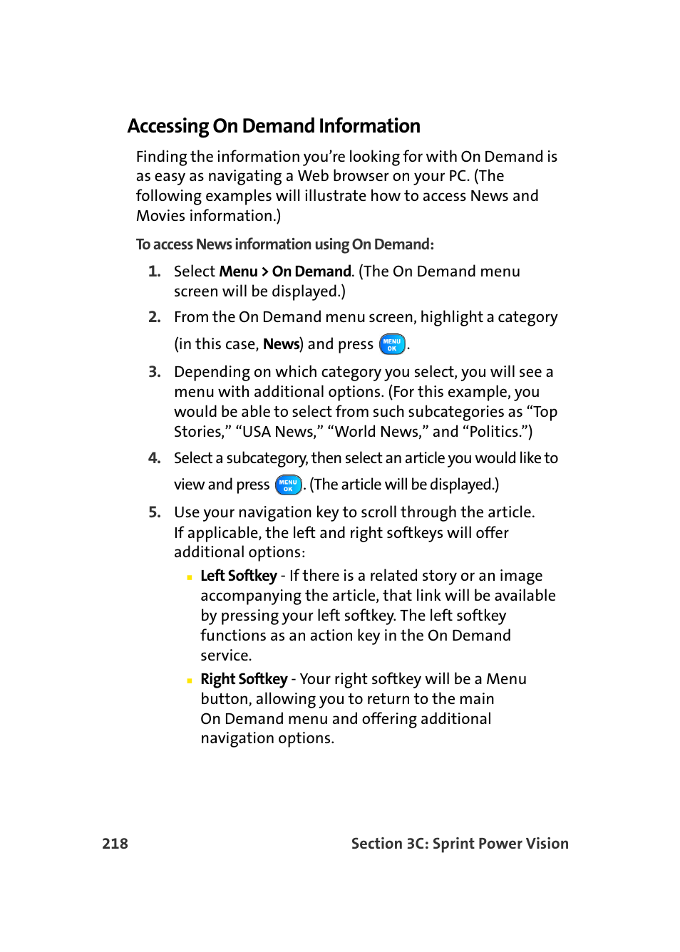 Accessing on demand information | Samsung A920 User Manual | Page 242 / 272