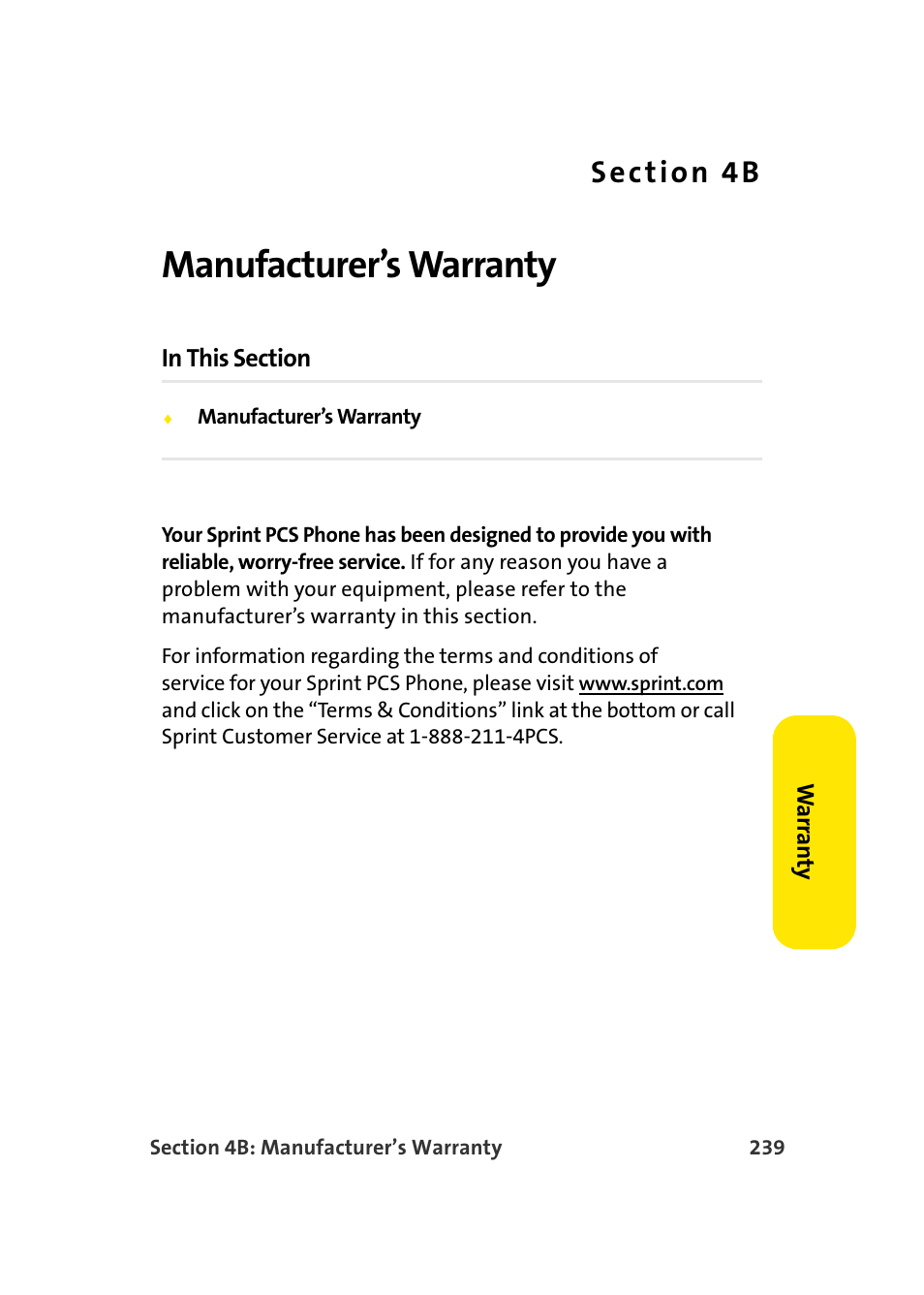 Manufacturer’s warranty, 4b. manufacturer’s warranty | Samsung A920 User Manual | Page 263 / 272