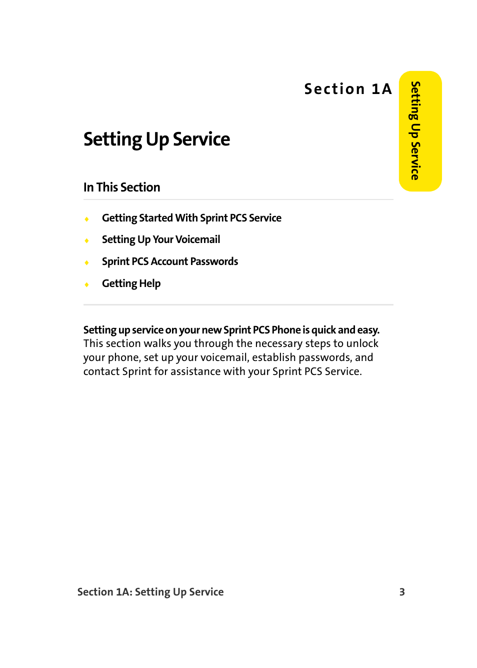 Setting up service, 1a. setting up service | Samsung A920 User Manual | Page 27 / 272