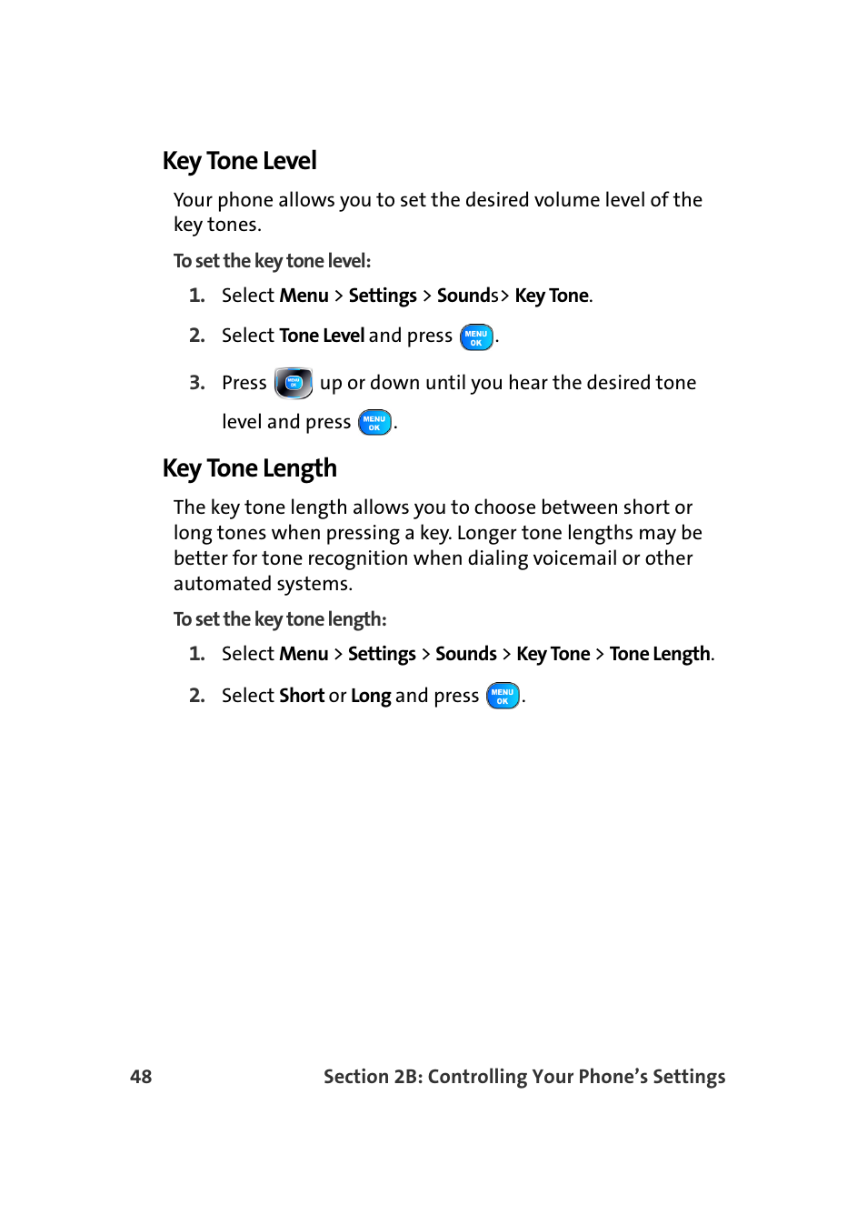 Key tone level, Key tone length | Samsung A920 User Manual | Page 72 / 272