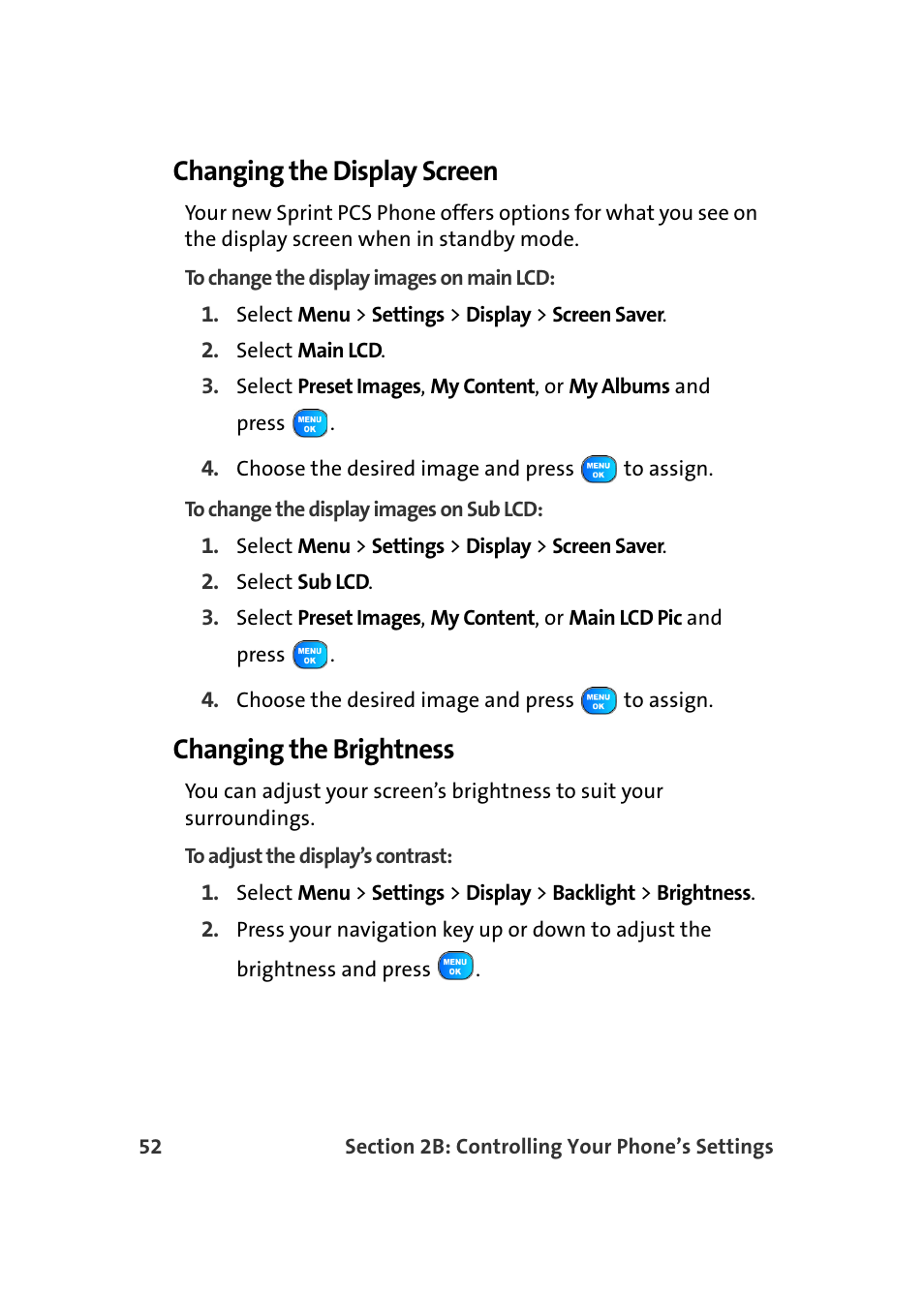 Changing the display screen, Changing the brightness | Samsung A920 User Manual | Page 76 / 272