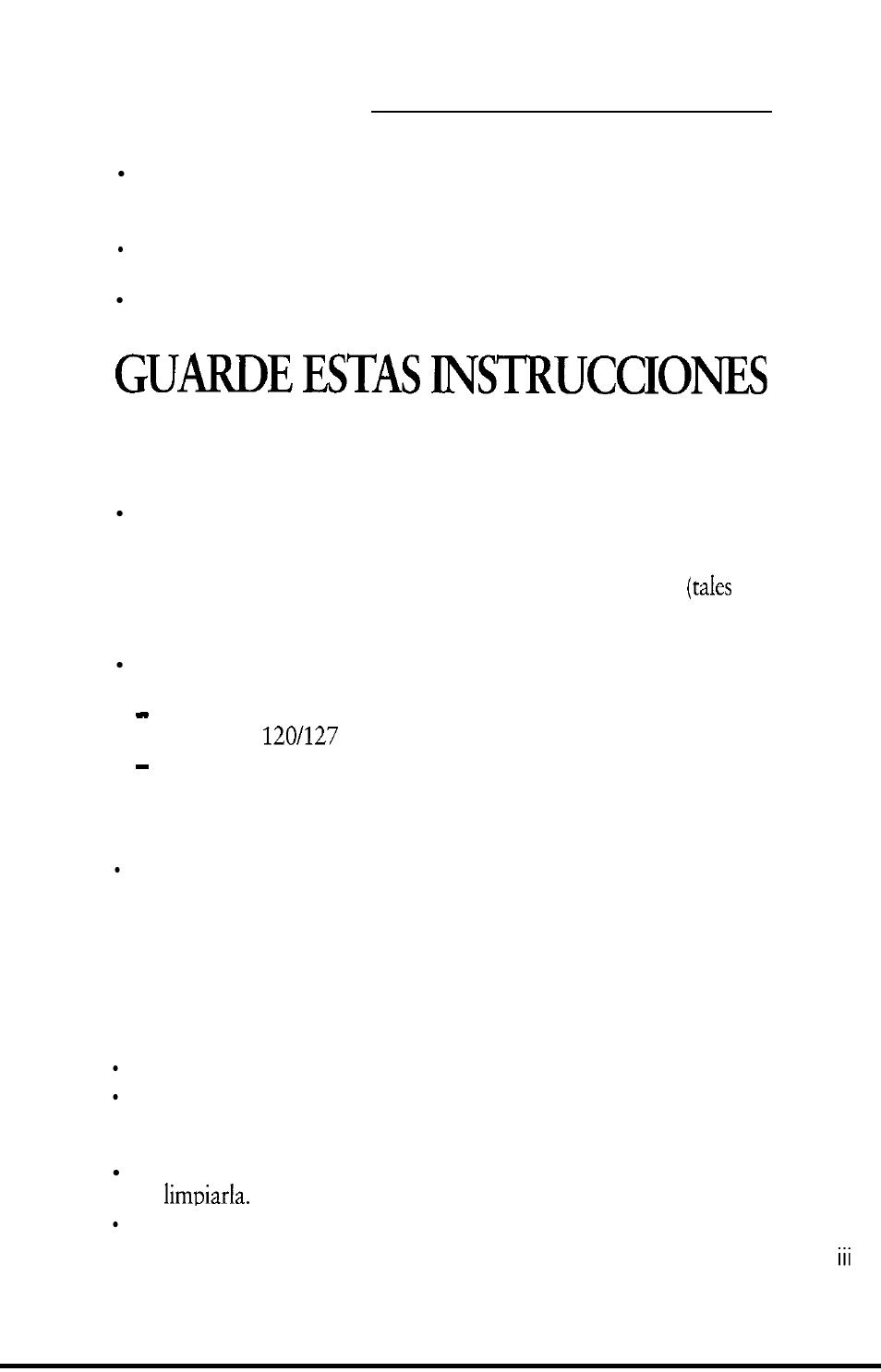 Instrucciones para el cordón de potencia, No tire, tuerza ni abuse el cordón de potencia | Sunbeam 6220 User Manual | Page 22 / 36