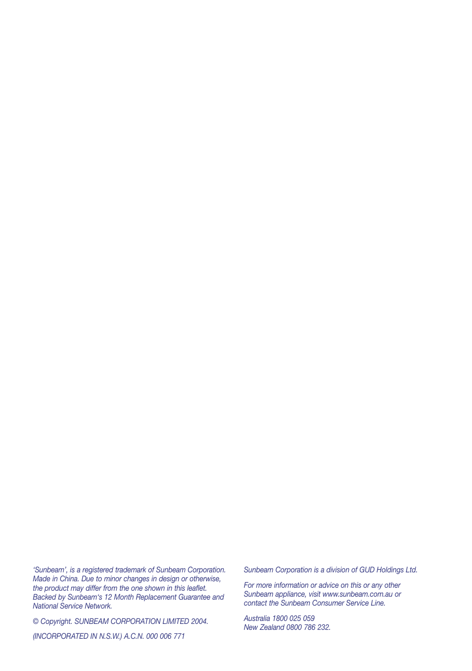 Sunbeam WF6500 User Manual | Page 15 / 16