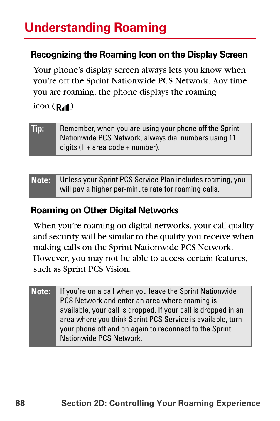 Understanding roaming | Samsung A840 User Manual | Page 100 / 273