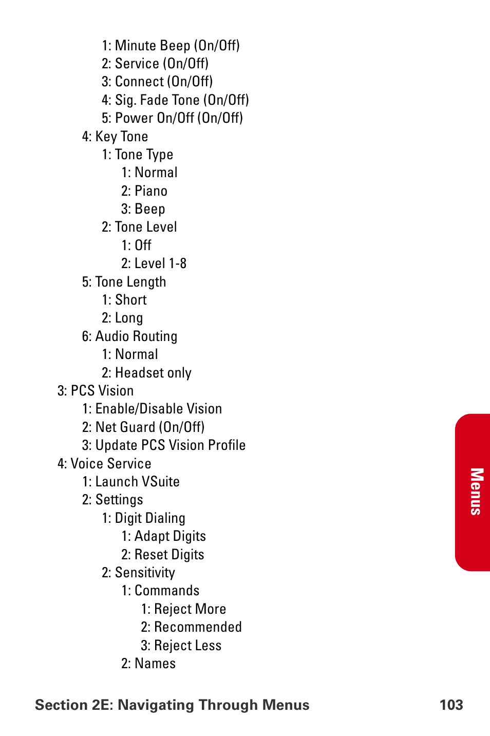 Me nus | Samsung A840 User Manual | Page 115 / 273