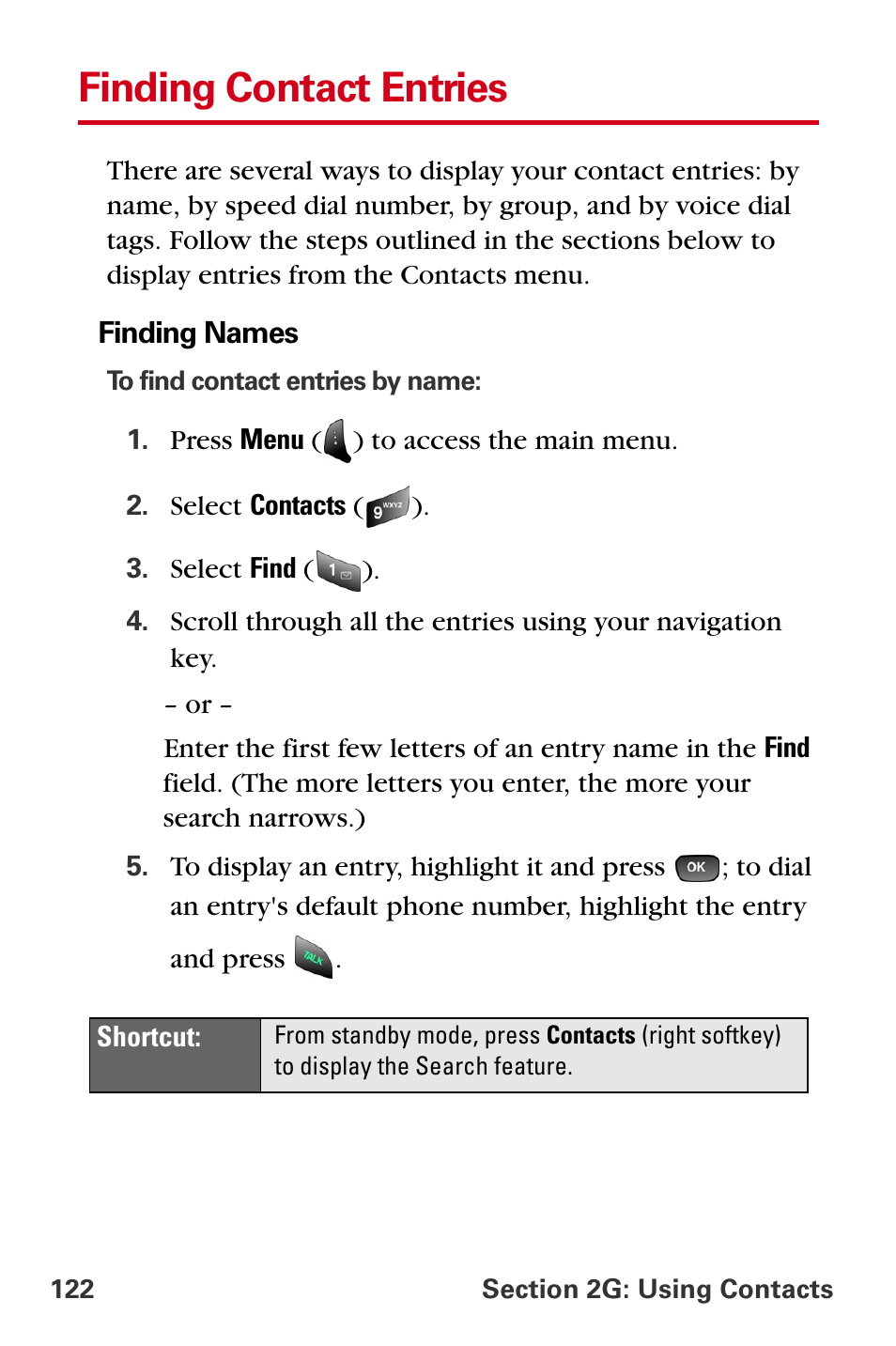 Finding contact entries | Samsung A840 User Manual | Page 134 / 273