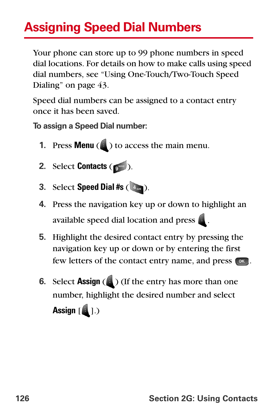 Assigning speed dial numbers | Samsung A840 User Manual | Page 138 / 273