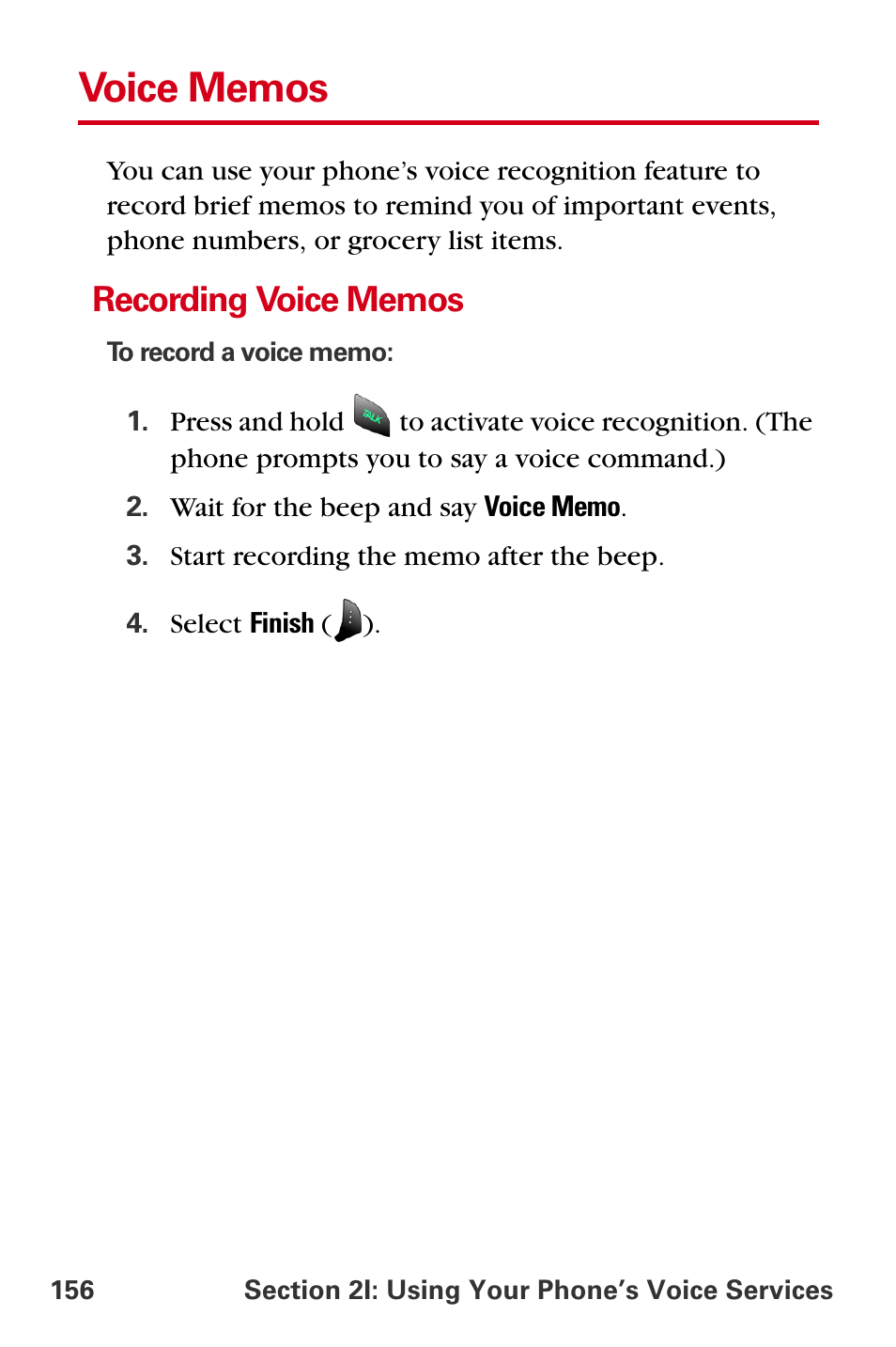 Voice memos, Recording voice memos | Samsung A840 User Manual | Page 168 / 273