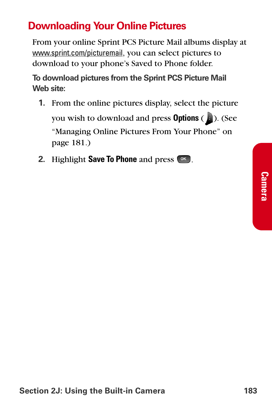 Downloading your online pictures | Samsung A840 User Manual | Page 195 / 273